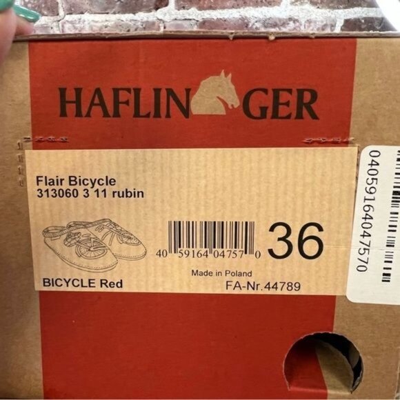 Haflinger Red Bicycle Soft Wool Slippers Sz 36 US 5.5 NEW In BOX - Picture 9 of 10